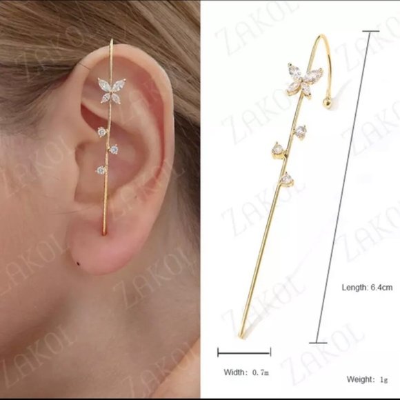 Butterfly Ear Hook Climber Cuff - Picture 1 of 2